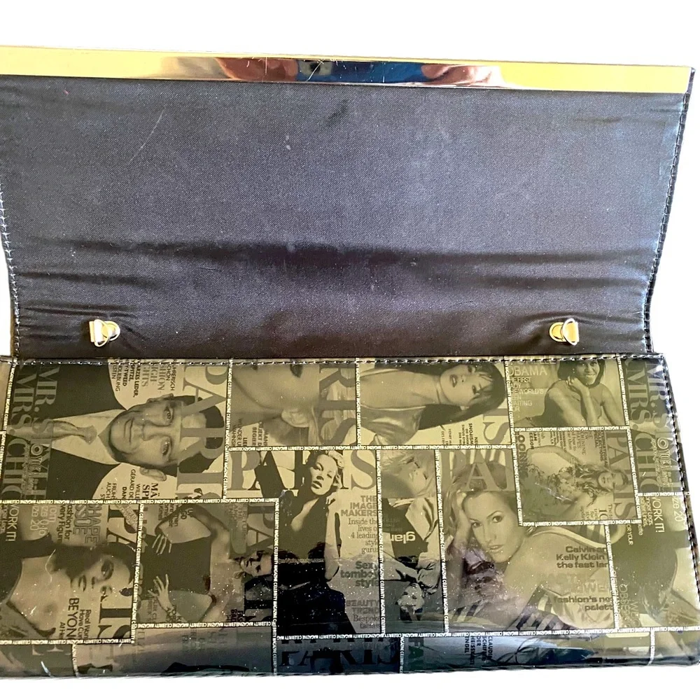 PARIS MAGAZINE COVER Clutch Bag Black and White - Picture 2 of 3